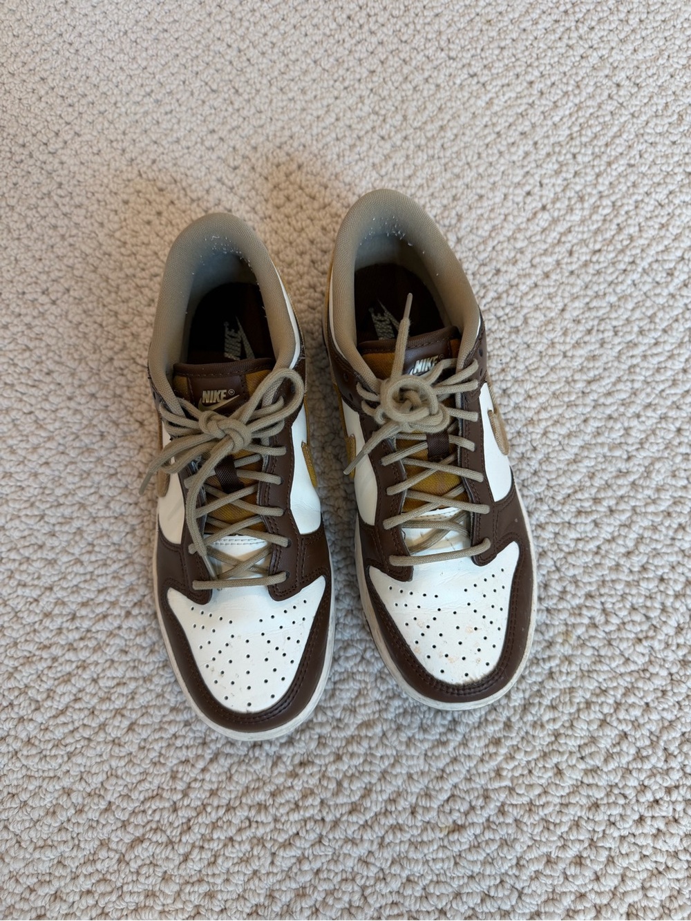 Nike Brown, White and Tan Kids' Low-Top Sneakers